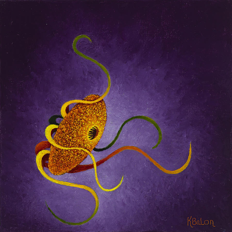 Contemporary Painting - Tumbling Three by KarenElizabeth Balon Contemporary Painting - Tumbling Three by KarenElizabeth Balon