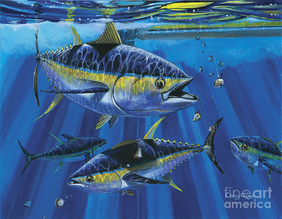 Nature Painting - Tuna Blitz Off0039 by Carey Chen