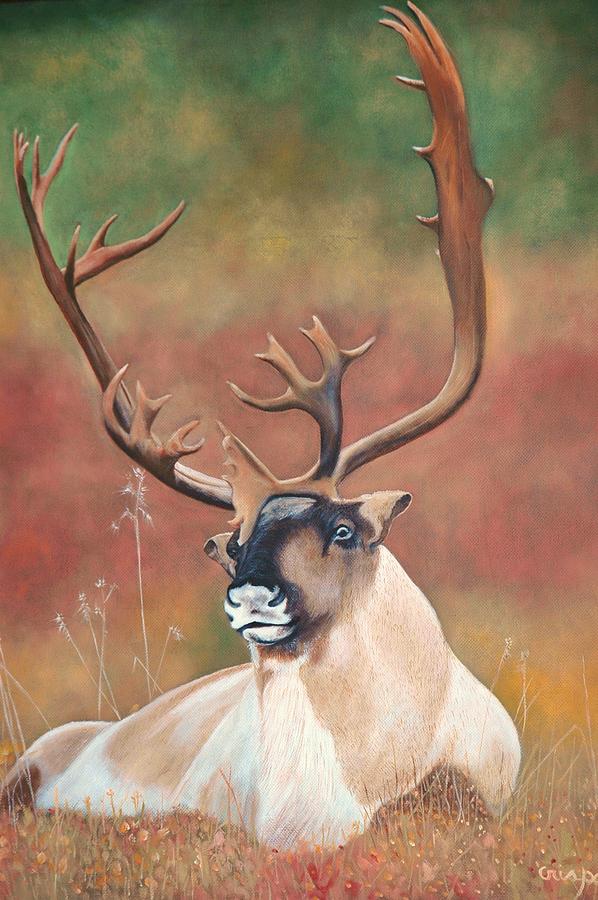 Tundra caribou Painting by Jean Yves Crispo