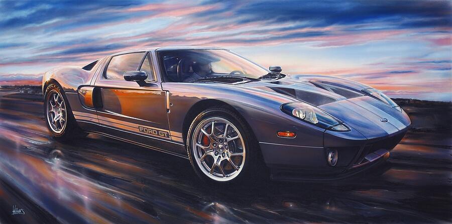 Ford Gt Painting - Tungstorm by Jim Williams