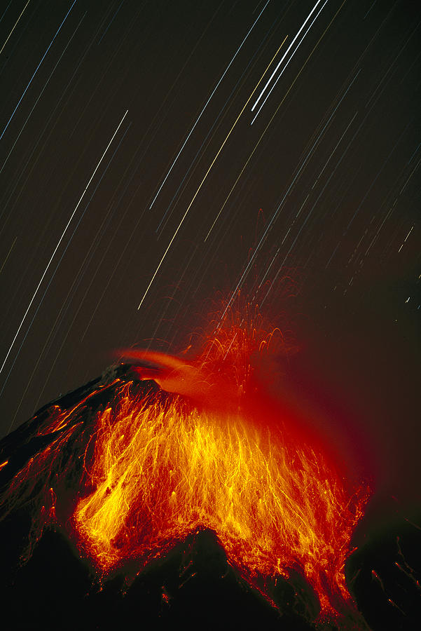 Tungurahua Volcano Erupting Ecuador Photograph by Tui De Roy