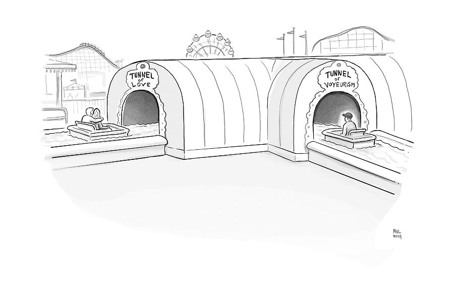 Tunnel Of Love Ride Intersects With A Tunnel Drawing by Paul Noth