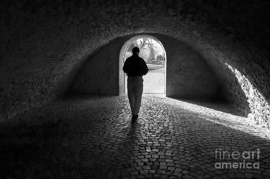 Tunnel Silhouette BW Photograph by Morgan Wright