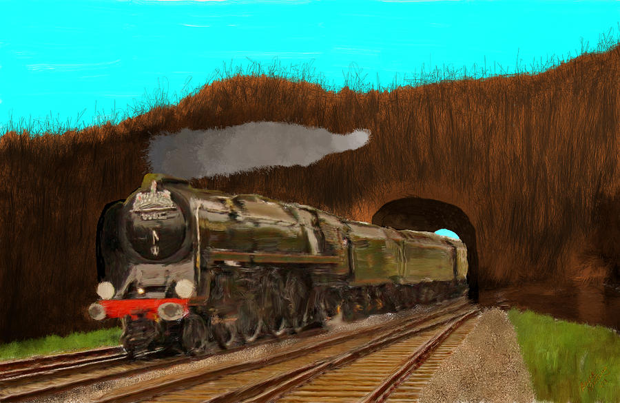 Tunnel Train Painting by Bruce Nutting