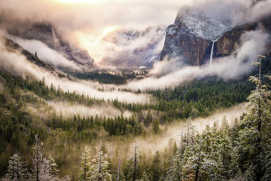 Tunnel View With Fog And Snow At Photograph by William Toti