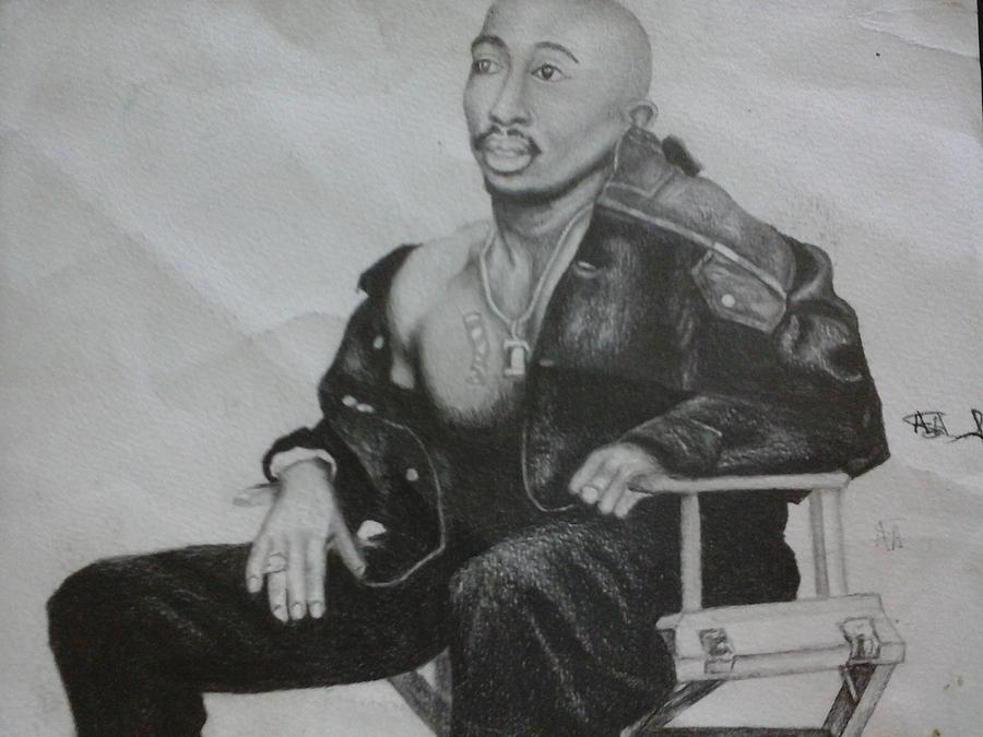 Portrait Drawing - Tupac by Abass Shereef