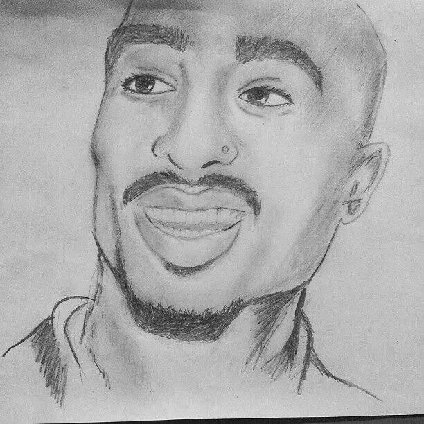 Tupac Shakur Drawing by Racha Kassem - Fine Art America
