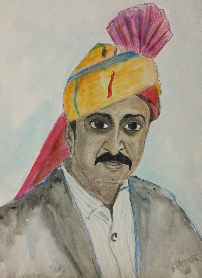 Turban Painting by Vineeth Menon