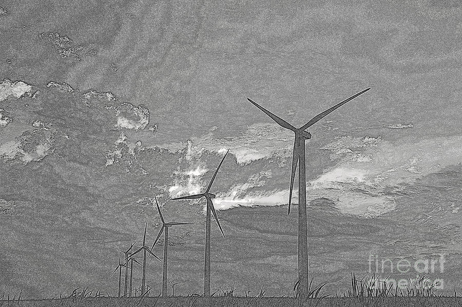 Turbines in Pencil Photograph by Jim McCain