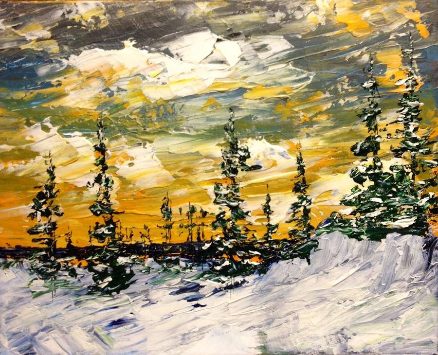 Turbulent Winter Sky Painting by Desmond Raymond