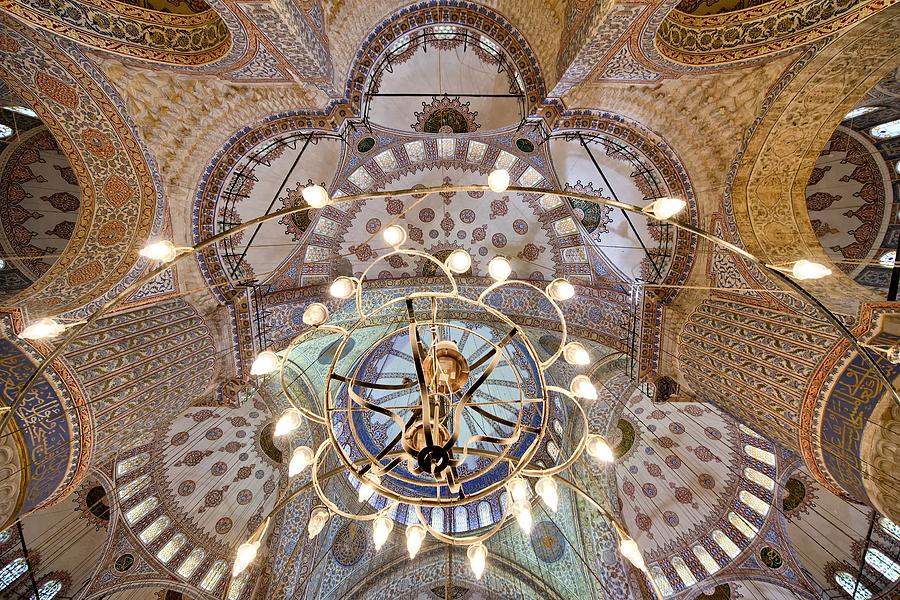 Turkey Istanbul Blue Mosque Interior By Paul Biris