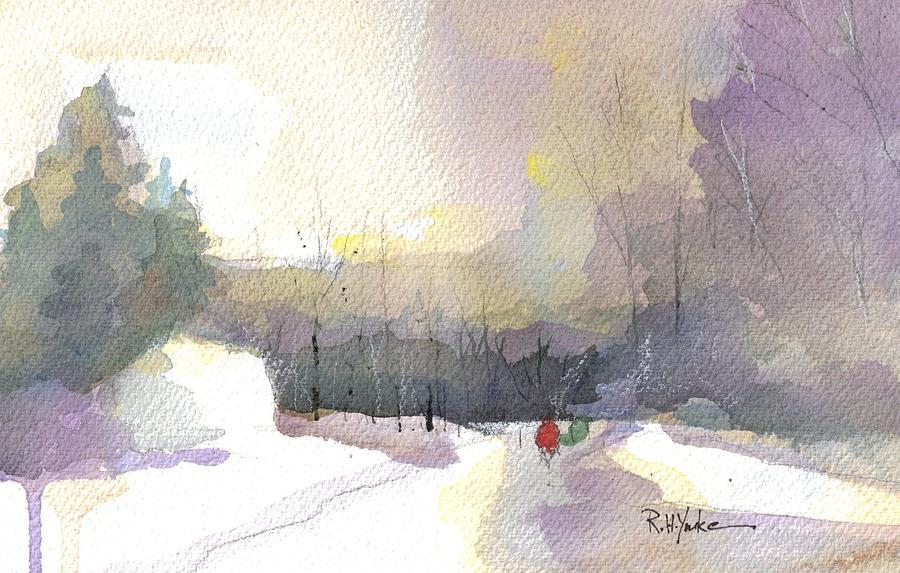 Turkey Neck Road in Winter Painting by Robert Yonke