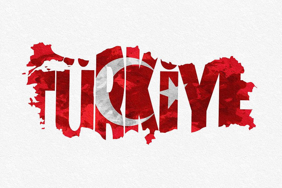 Turkey Digital Art - Turkey Typographic Map Flag by Inspirowl Design