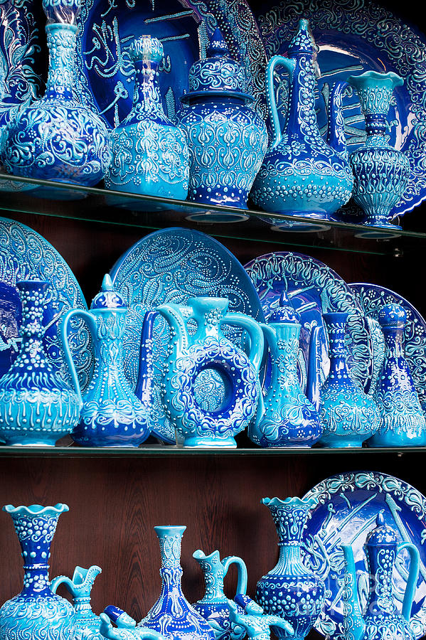 Turkish Blue Glazed Pottery Photograph by Rick Piper Photography