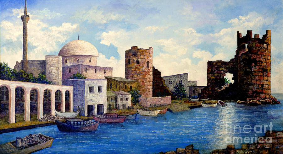 Turkish Ruins on the Med Painting by Lou Ann Bagnall