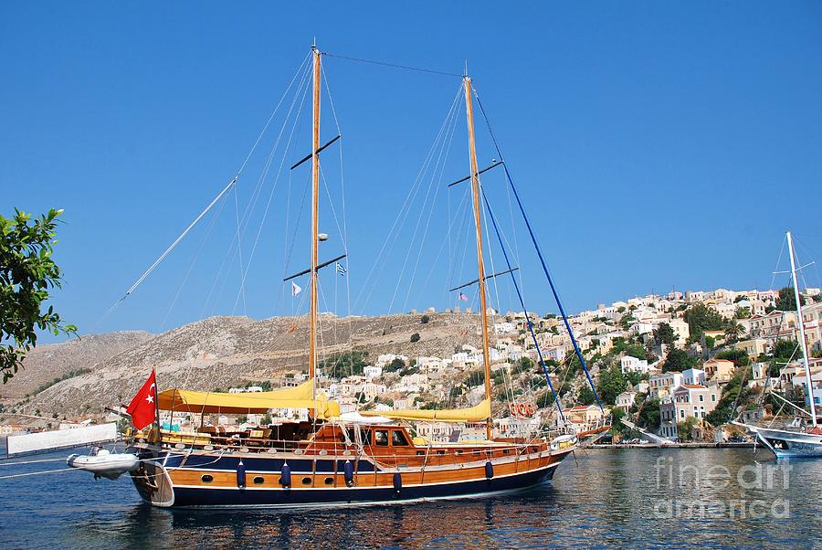 Turkish sailing boat Symi Photograph by David Fowler
