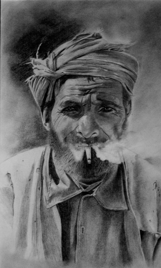 Turkey Drawing - Turkish Smoker by Derrick Parsons