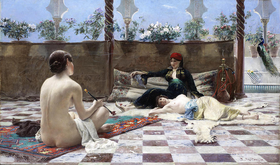 Nude Painting - Turkish women by Ferdinand Max Bredt