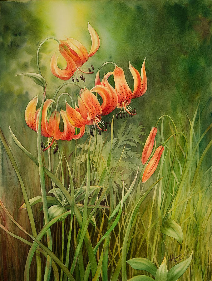 Turks Cap Lilies Painting by Johanna Axelrod