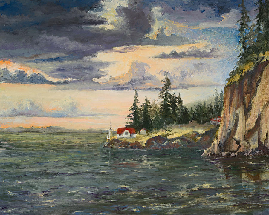 Turn Point Light Station Painting by Chi E Shenam Westin - Pixels