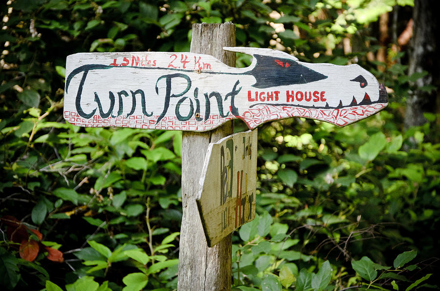 Turn Point Lighthouse Sign Photograph by Bob VonDrachek