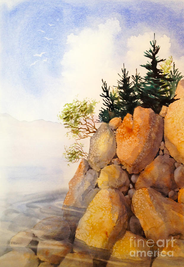 Turnagain Rocks Painting by Teresa Ascone