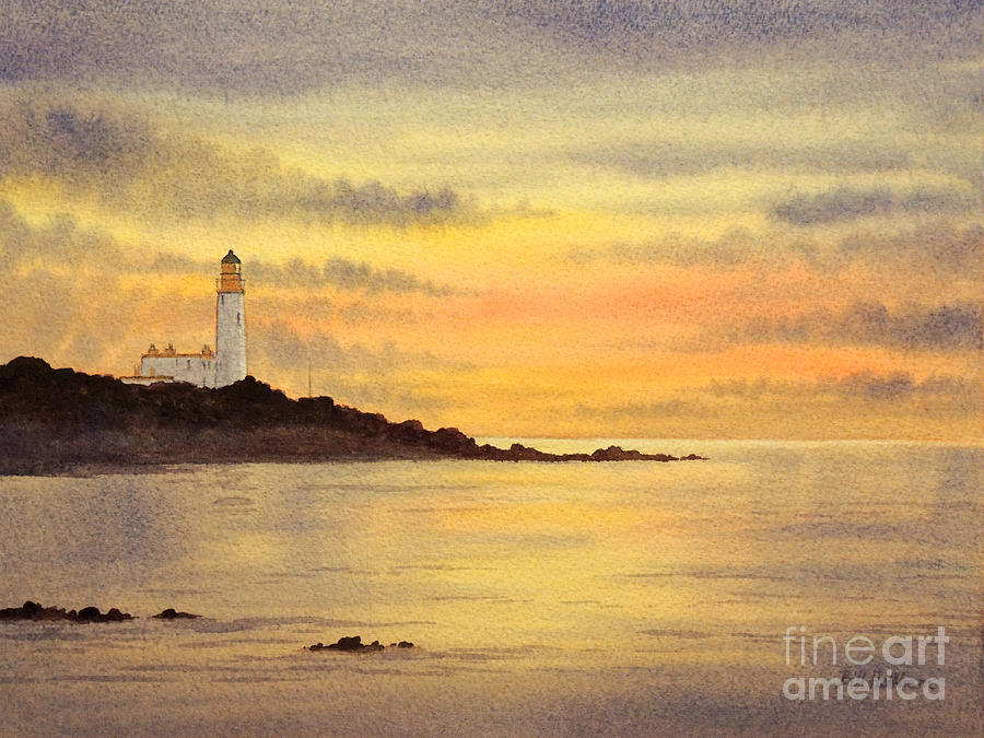 Golf Painting - Turnberry Golf Course Scotland Sunset by Bill Holkham