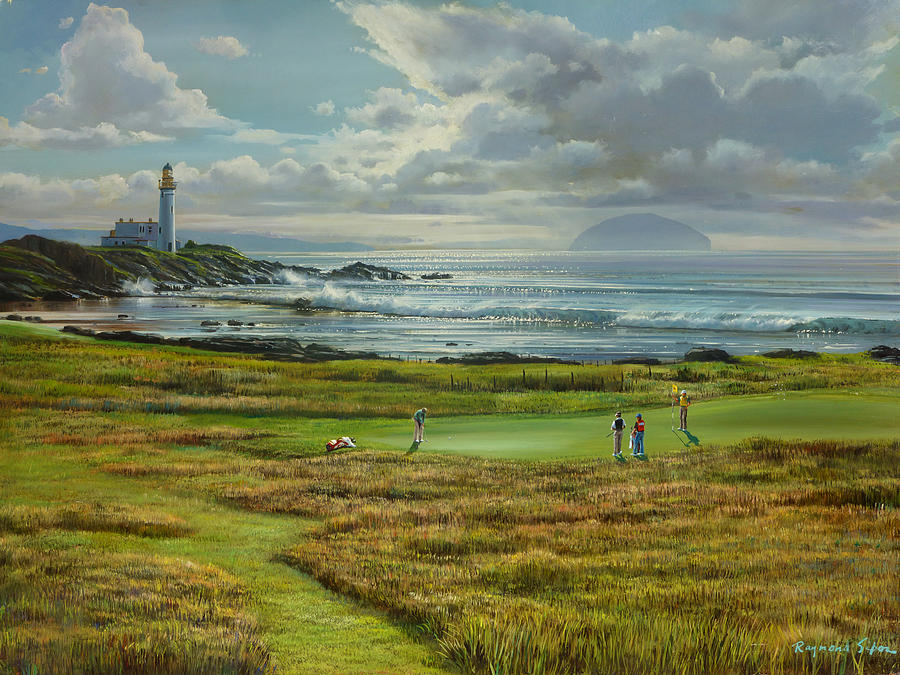 Lighthouse Painting - Turnberry Golf by Raymond Sipos