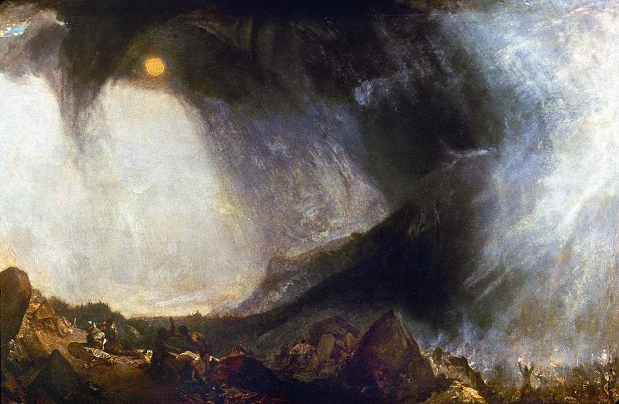 Snow Storm - Hannibal Crossing the Alps Painting by Turner