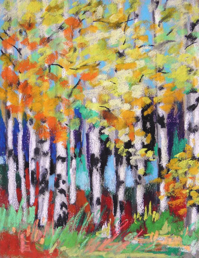 Turning Birches Painting by John Williams