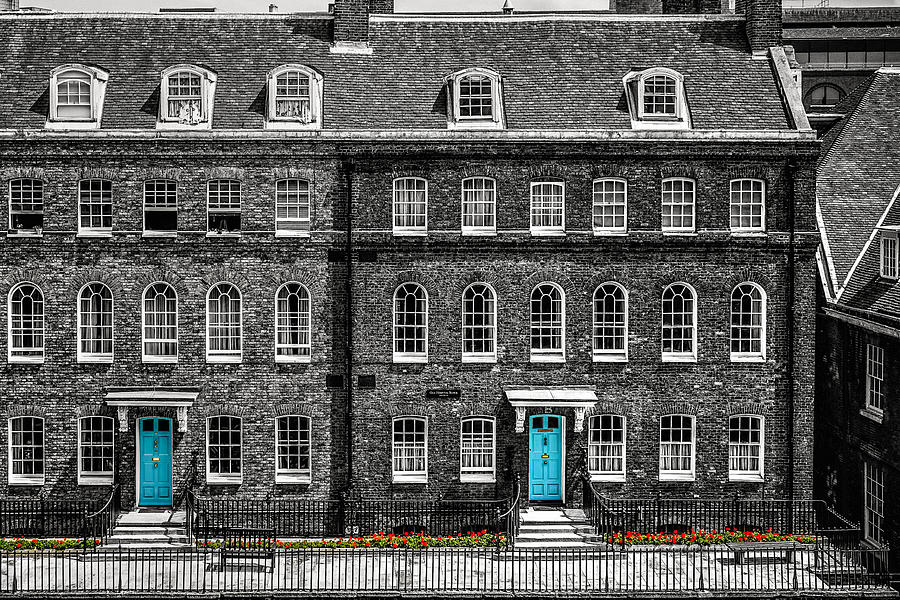 Turquoise Doors at Tower of Londons Old Hospital Block Photograph by James Udall