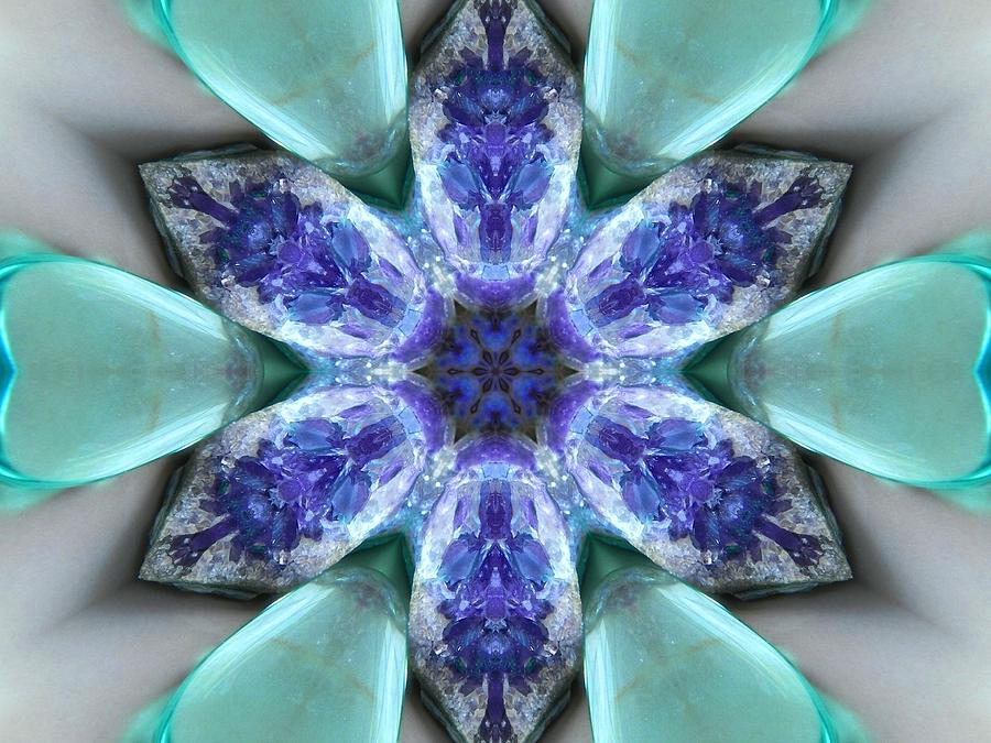 Turquoise Amethyst Star Mandala Digital Art by Diane Lynn Hix