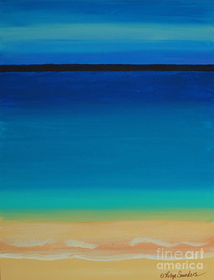 Turquoise Beach Scene Right Side Painting by Robyn Saunders