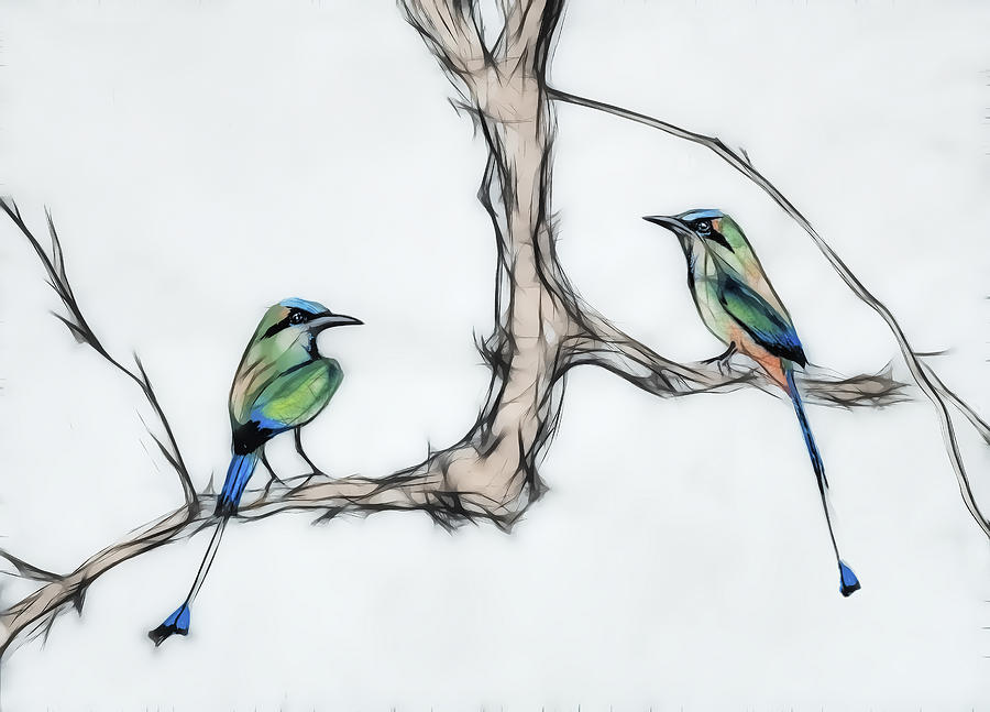 Bird Digital Art - Turquoise-browed Motmot by Daniel Lee Brown