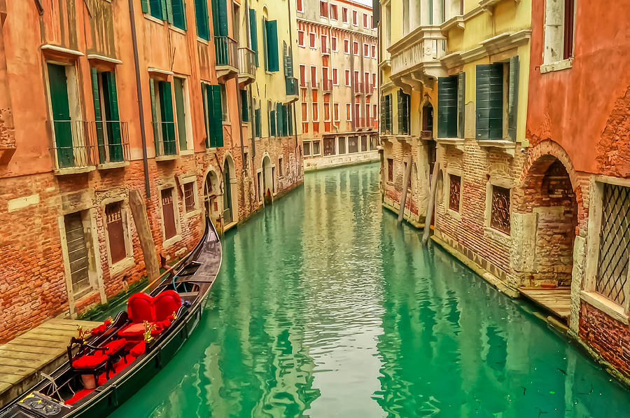 Architecture Photograph - Turquoise Canal Venice Italy by Priscilla Lupo