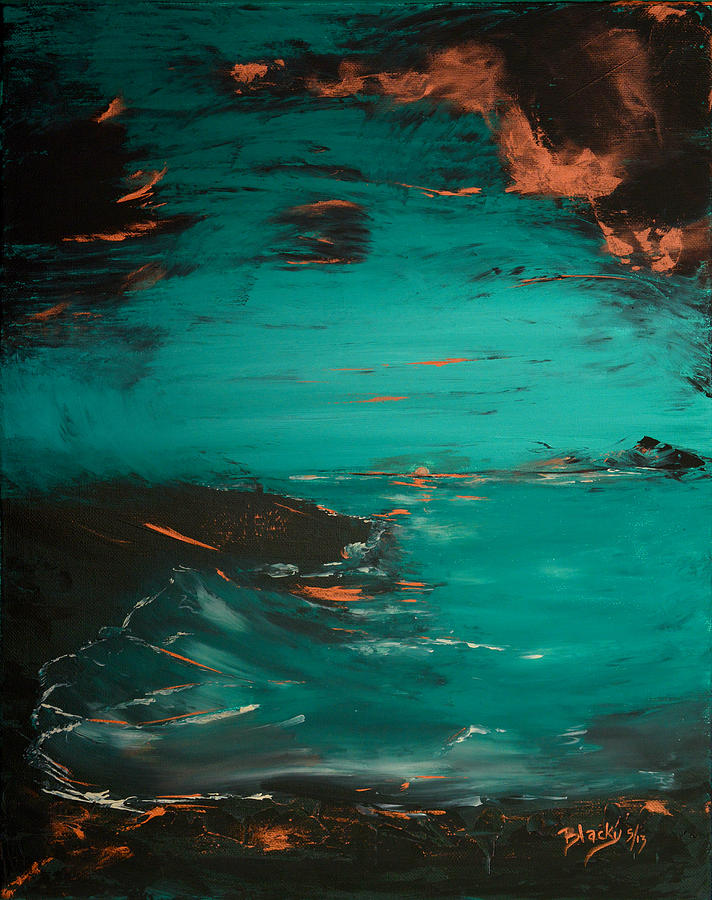 Turquoise Goodbye Painting by Donna Blackhall