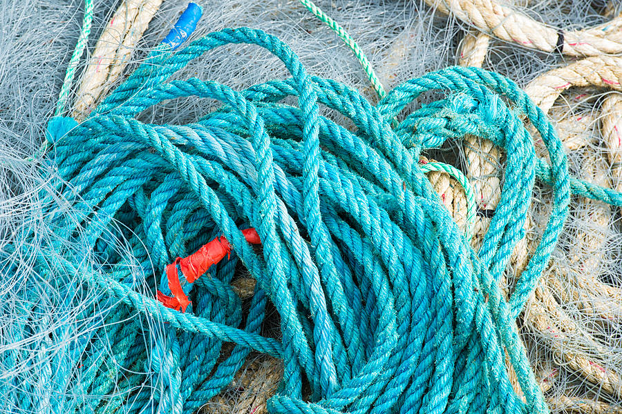 Turquoise marine rope Photograph by Matthias Hauser
