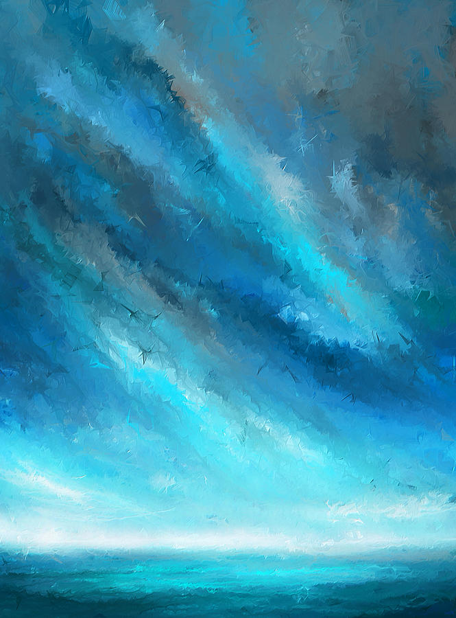 Turquoise Memories - Turquoise Abstract Art Painting by Lourry Legarde