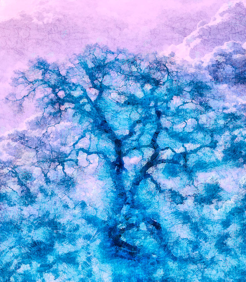 Nature Digital Art - Turquoise Oak Tree by Priya Ghose