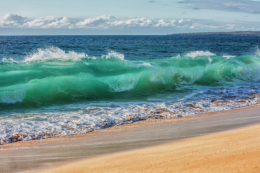 Turquoise Ocean Water In A Curled Wave Photograph by Scott Mead