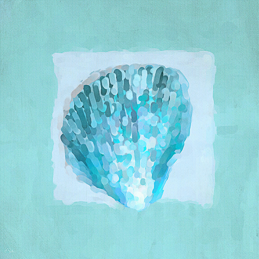 Turquoise Seashells VII Painting by Lourry Legarde
