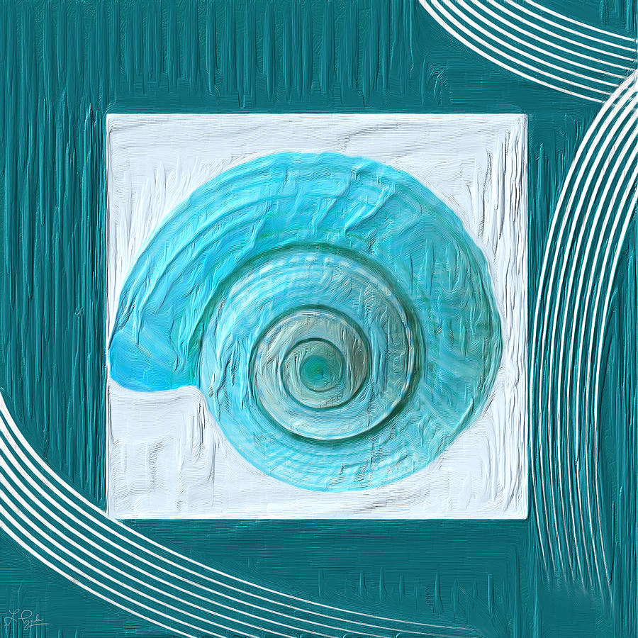 Turquoise Seashells XVII Painting by Lourry Legarde
