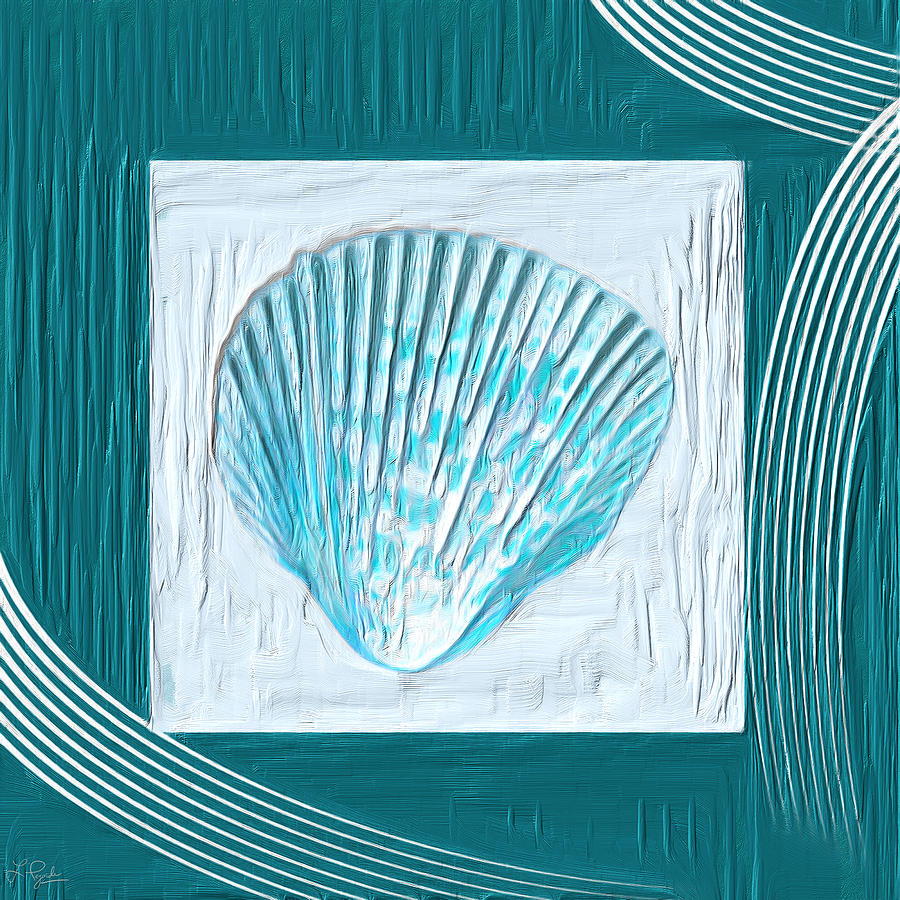 Turquoise Seashells XXIII Painting by Lourry Legarde