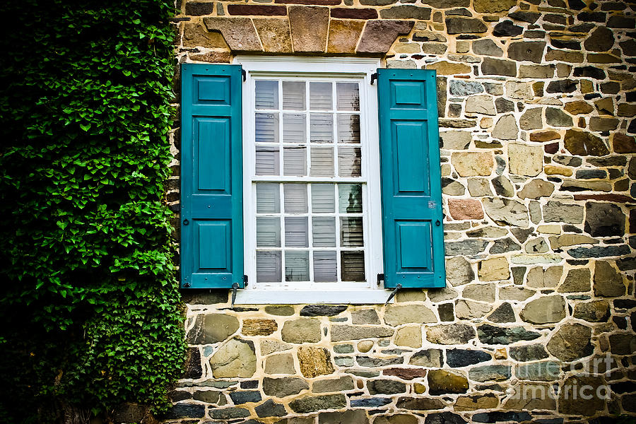Turquoise Shutters  Photograph by Colleen Kammerer