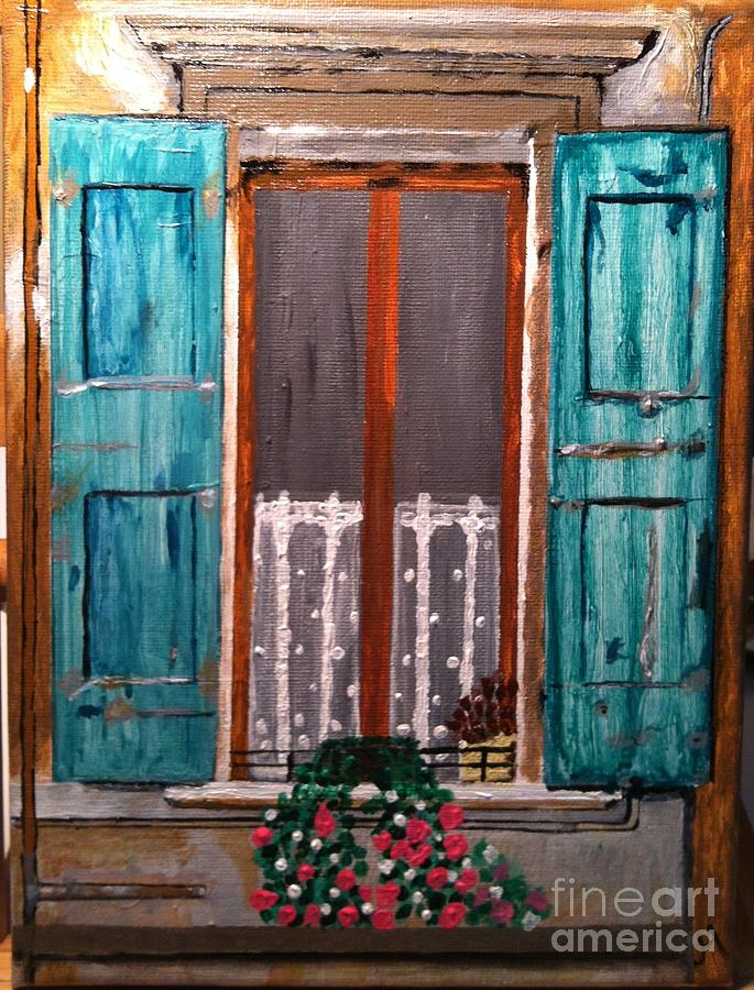Turquoise Window Painting by Jeff Hyman Fine Art America