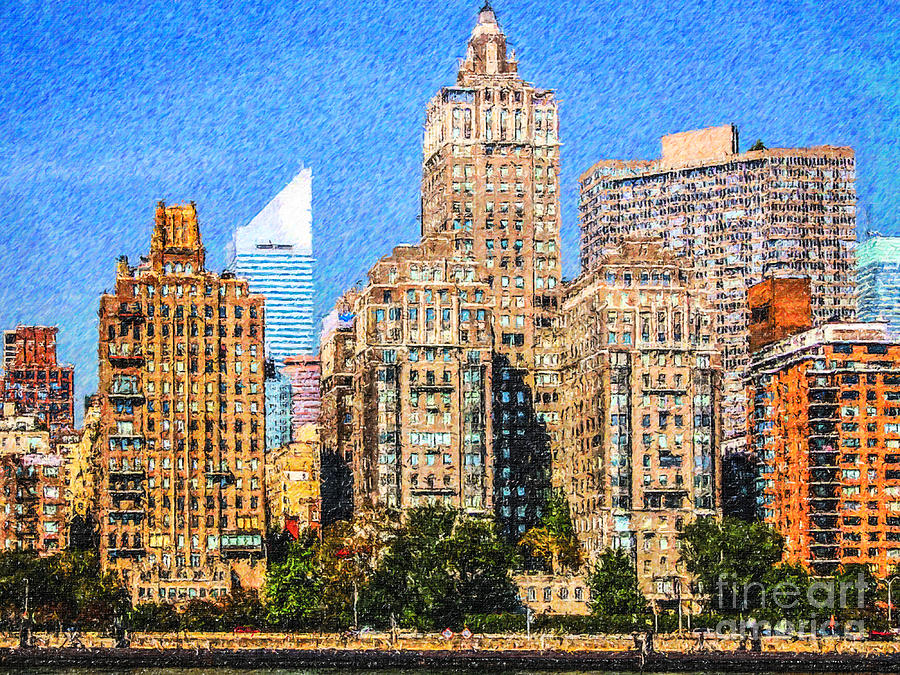 New York City Digital Art - Turtle Bay Midtown Manhattan by Liz Leyden