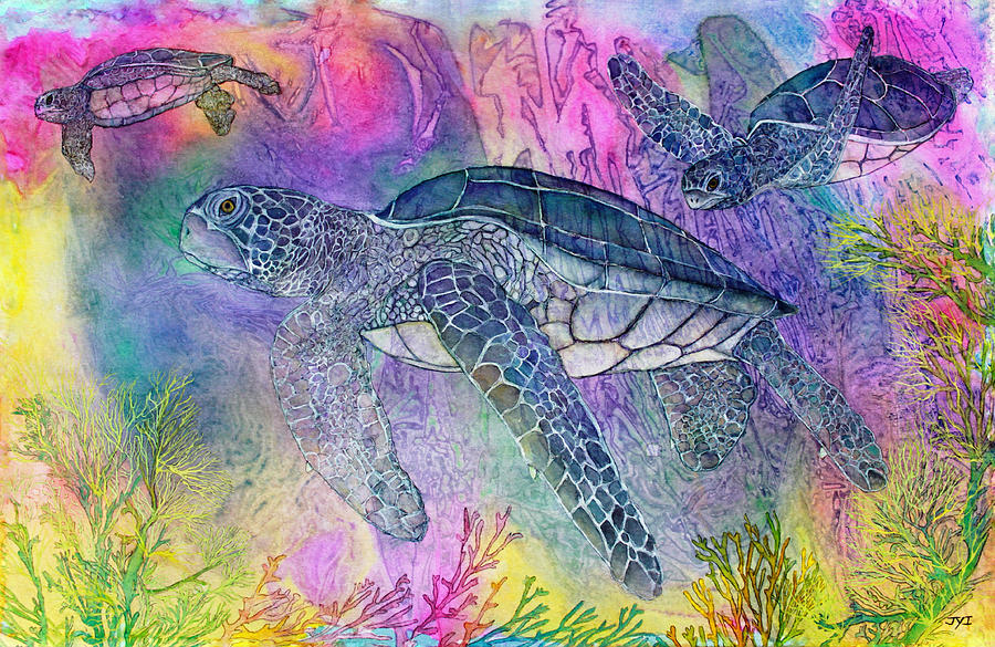 Sea Turtles  Painting by Janet Immordino