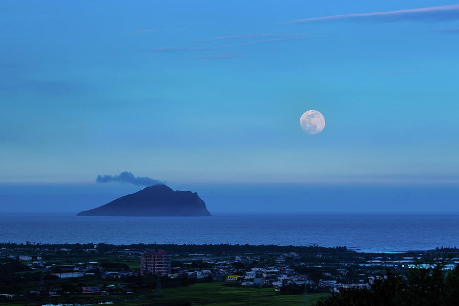 Turtle Island With Moon Photograph by Wan Ru Chen