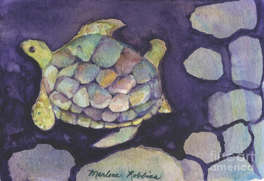 Turtle Painting by Marlene Robbins