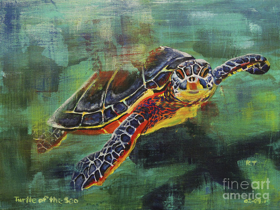 Turtle of the Sea Painting by Robert Timmons